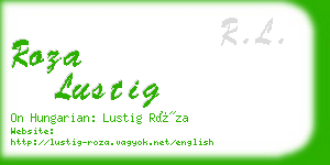 roza lustig business card